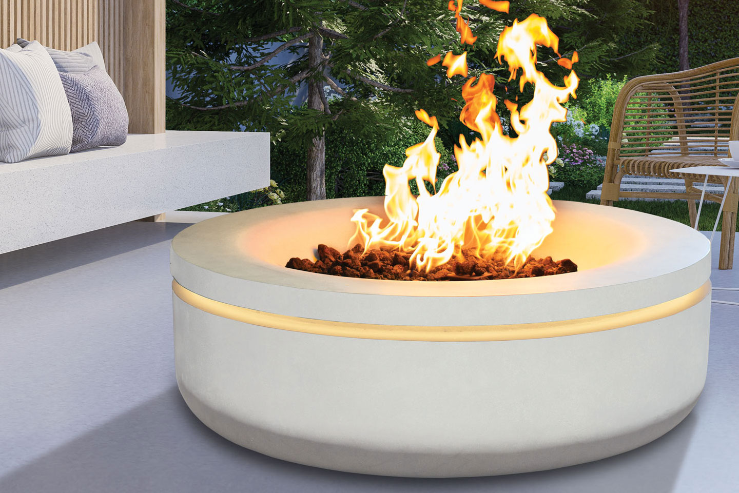 Urbana Table de feu au gaz Halo 40 Concrete – Image 4