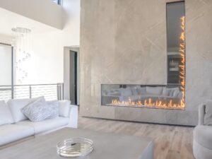 Foyer au gaz en U