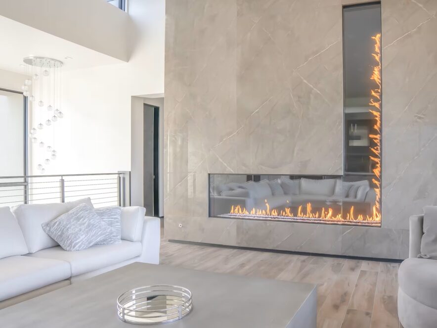 Foyer au gaz en U