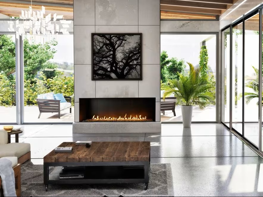 Foyer au gaz ouvert