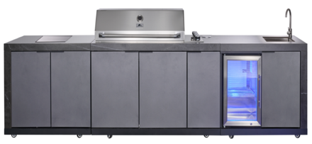 Découvrez la cuisine extérieure Glamour 6 brûleurs à 3 modules : design élégant, performance supérieure et espace de cuisson complet.