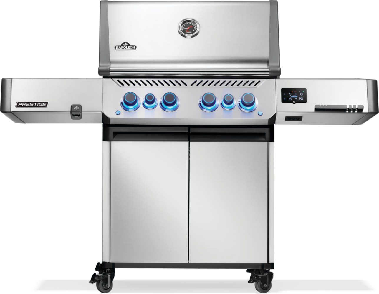 Napoléon BBQ Prestige 500 connecté RSIB offrant une cuisson intelligente, des brûleurs infrarouges et des performances haut de gamme pour votre cuisine extérieure.